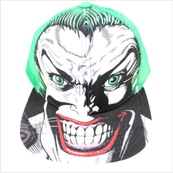 Batman Joker Snapback DC Comic Graphic Trucker Hat - Picture 2 of 6